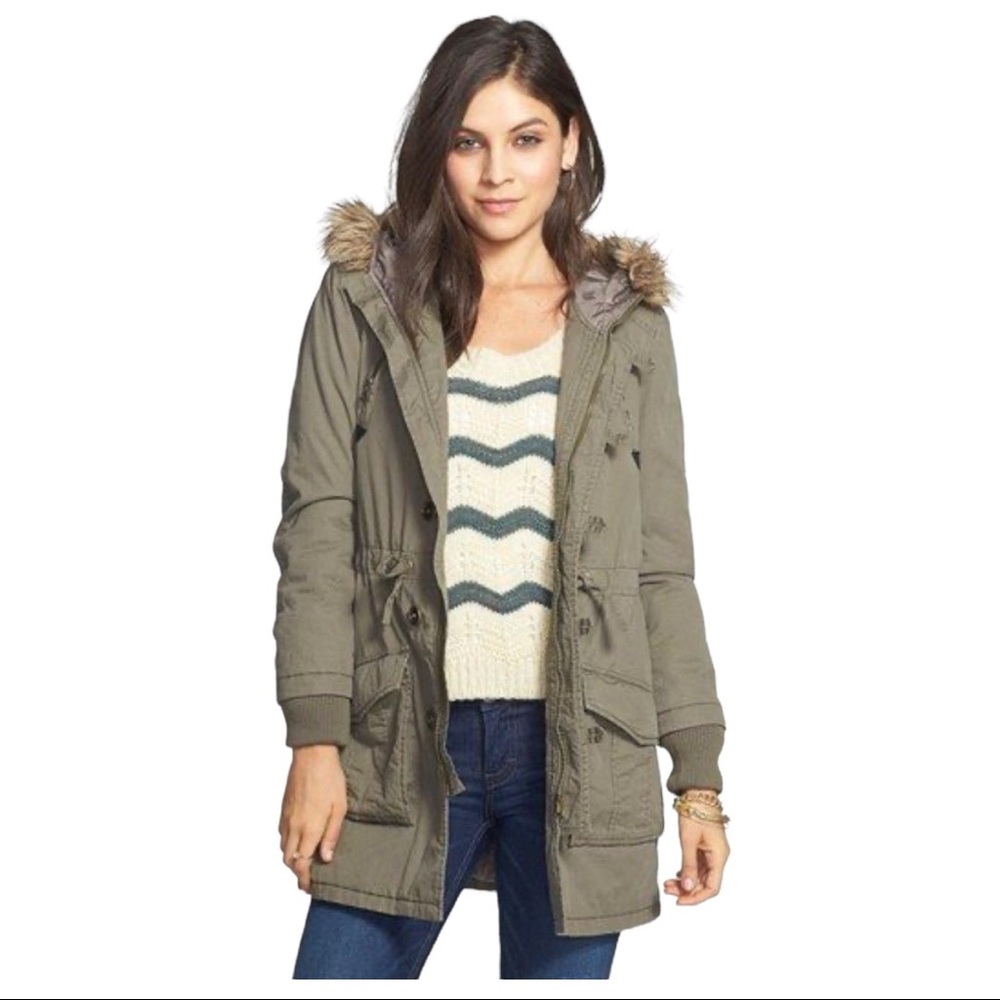 Faux Fur Trim Anorak Jacket